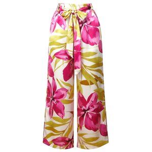 NWT Flowy Floral Pants WIth Tie Belt